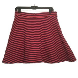 GAP Soft Red Navy Blue Skater A-line Mini Skirt
